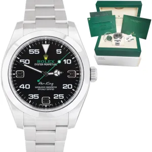 MINT 2021 Rolex Air-King 40mm Black Arabic Stainless Steel Watch 116900 B P