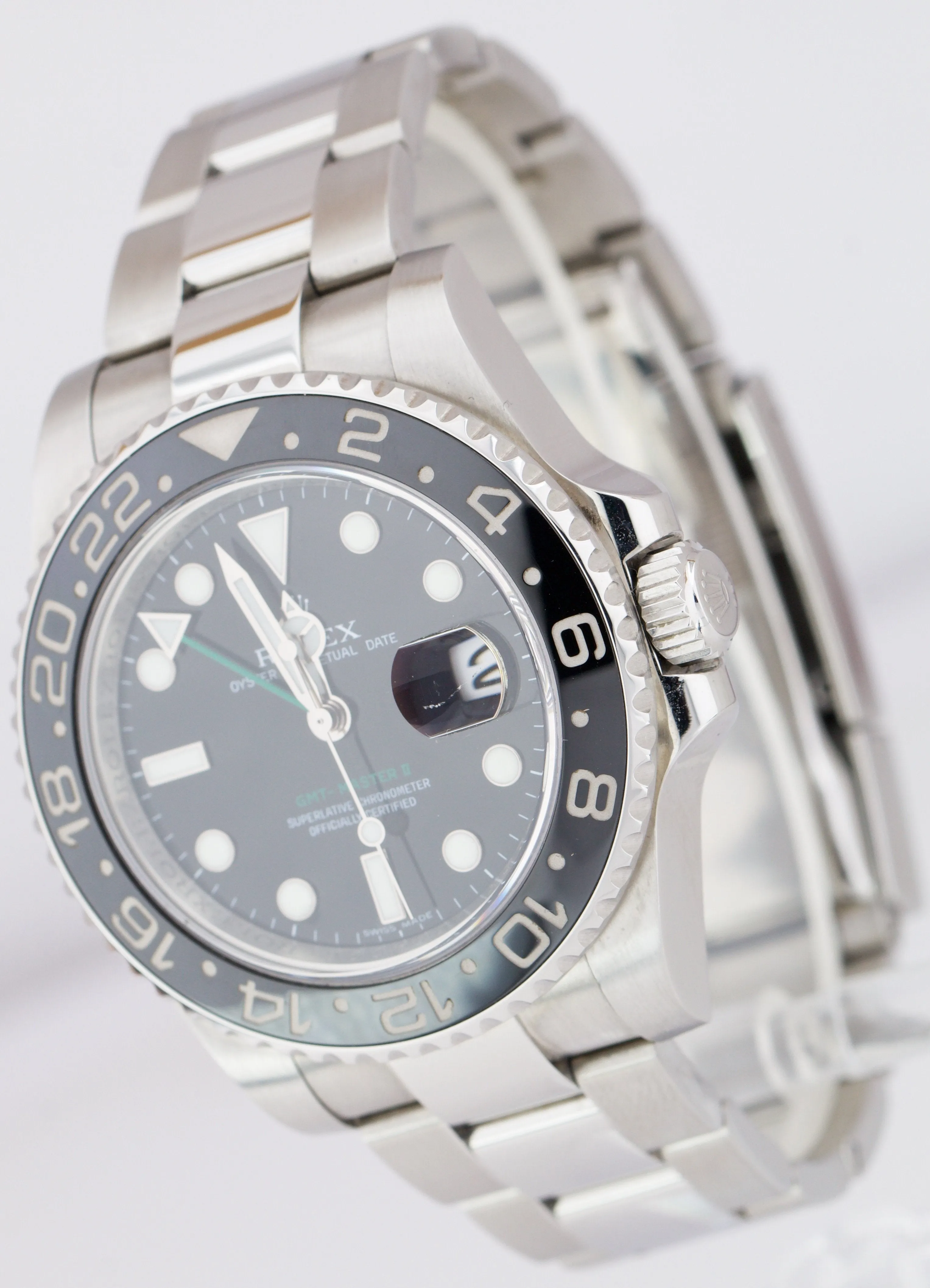 MINT Rolex GMT-Master II Stainless Steel Black 40mm Ceramic Watch 116710 LN