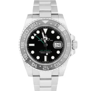 MINT Rolex GMT-Master II Stainless Steel Black 40mm Ceramic Watch 116710 LN