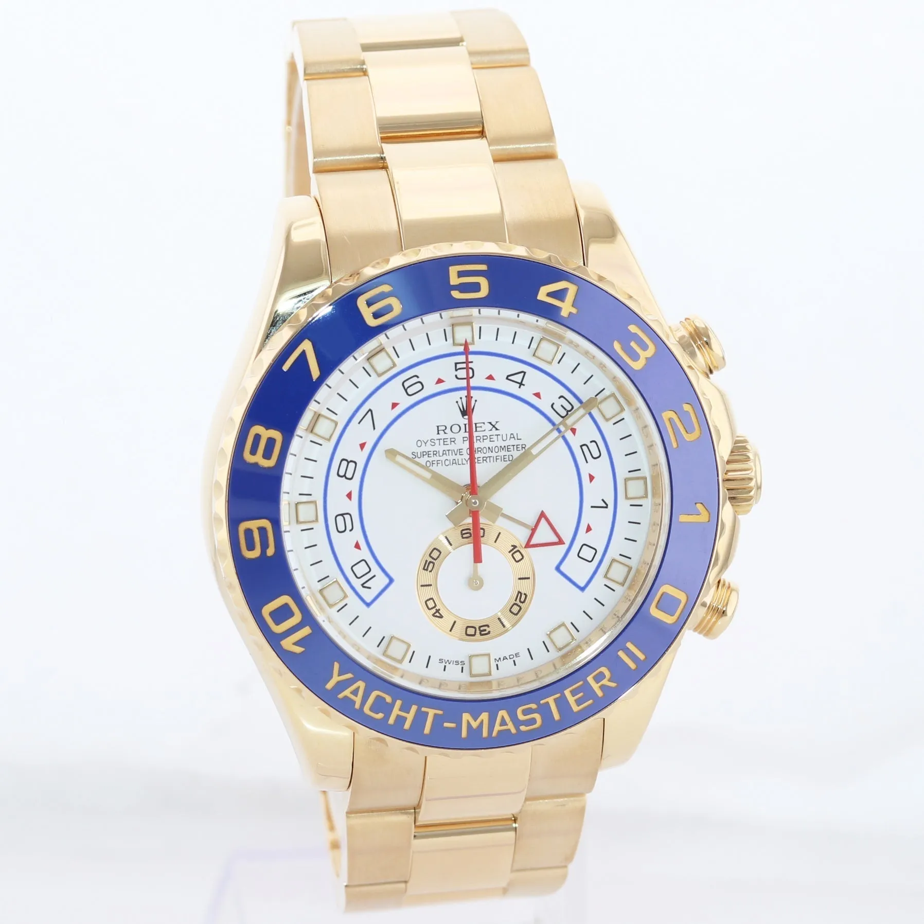 MINT Rolex Yacht-Master 2 Yellow Gold 116688 44mm Regatta Blue Watch Box