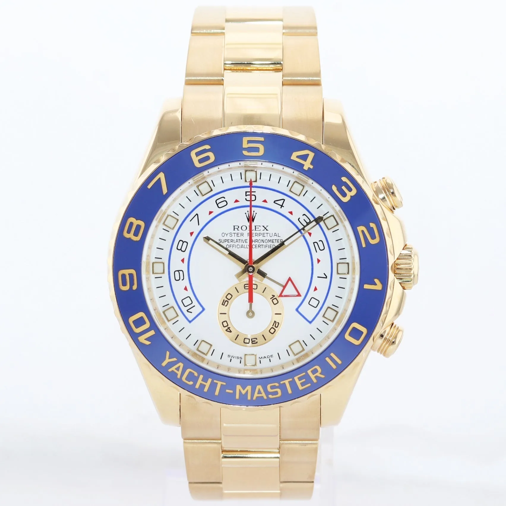 MINT Rolex Yacht-Master 2 Yellow Gold 116688 44mm Regatta Blue Watch Box