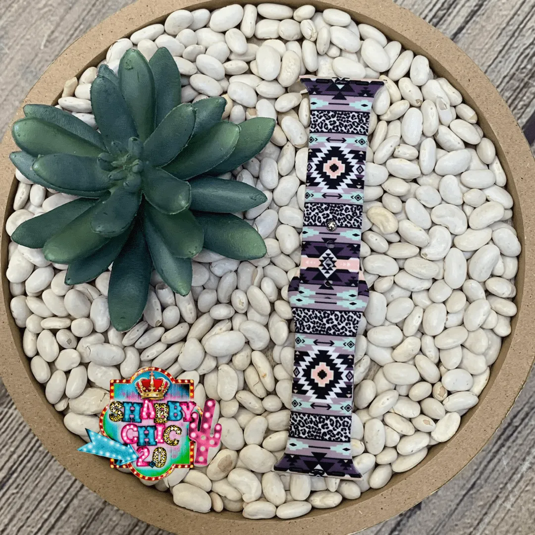 Mint/Gray/Black Aztec Print Watchbands