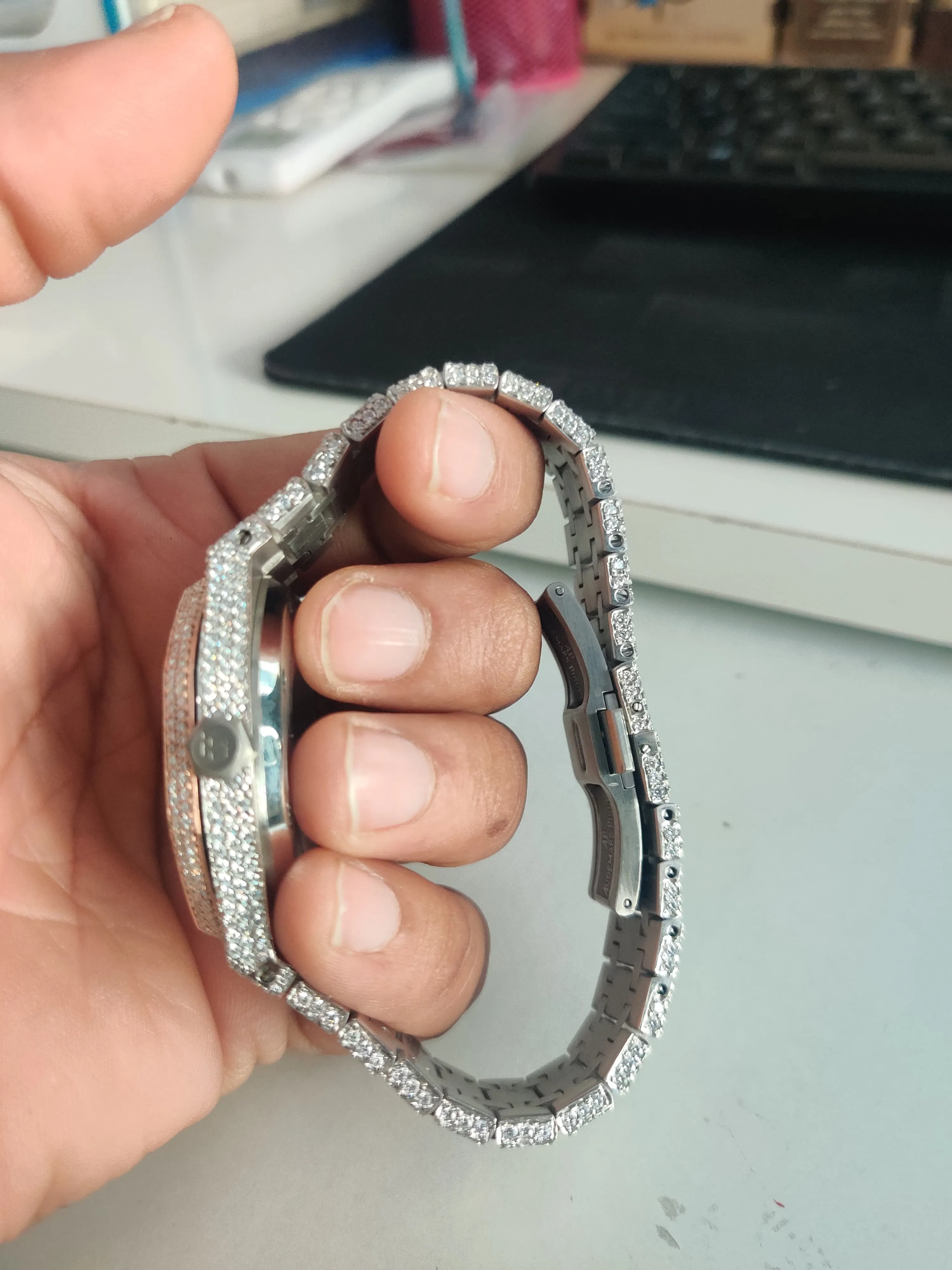 MOISSANITE AP WATCH | AUDEMARS PIGUET ROYALOAK BUSTDOWN Handmade | W 265