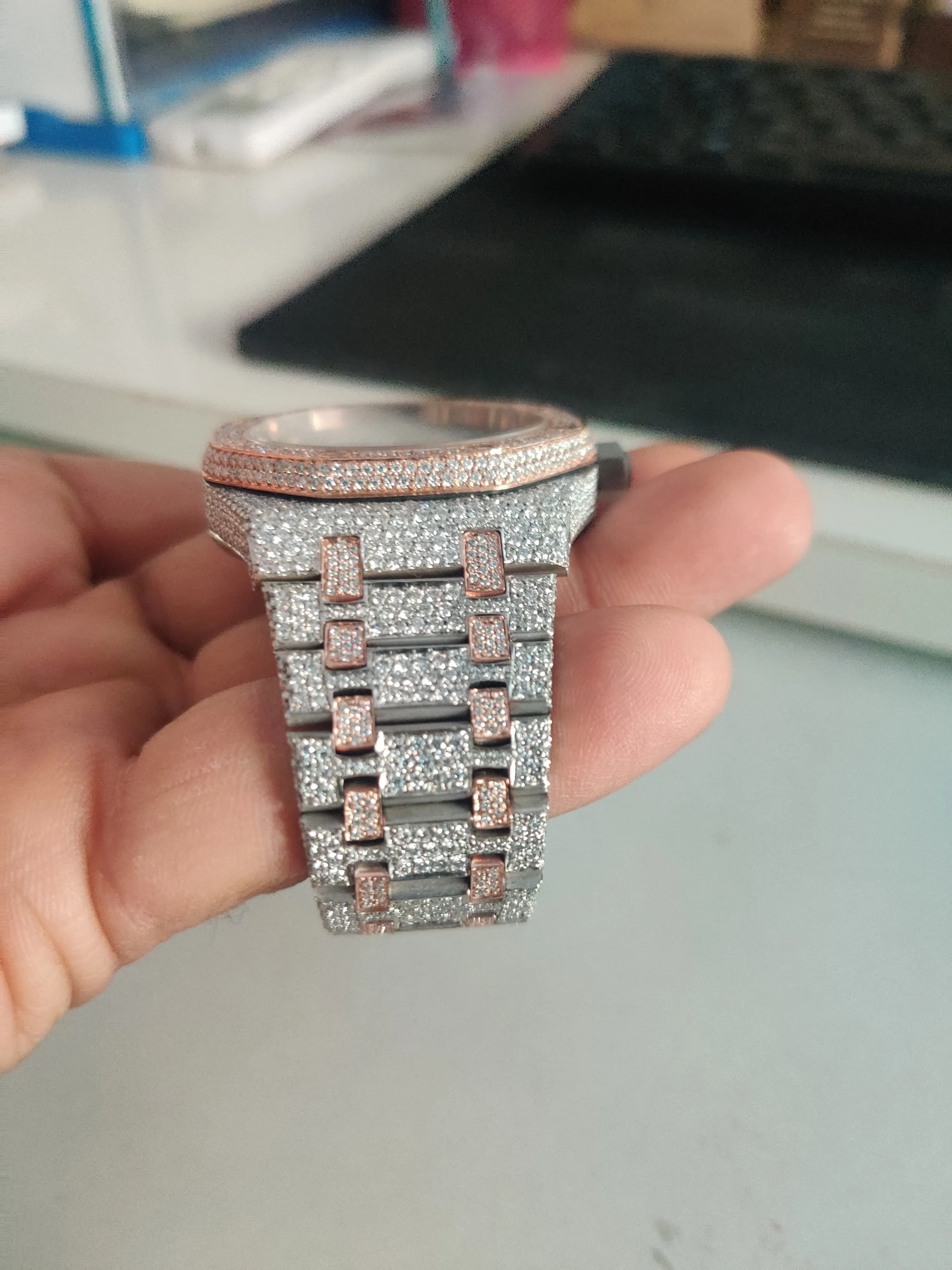 MOISSANITE AP WATCH | AUDEMARS PIGUET ROYALOAK BUSTDOWN Handmade | W 265