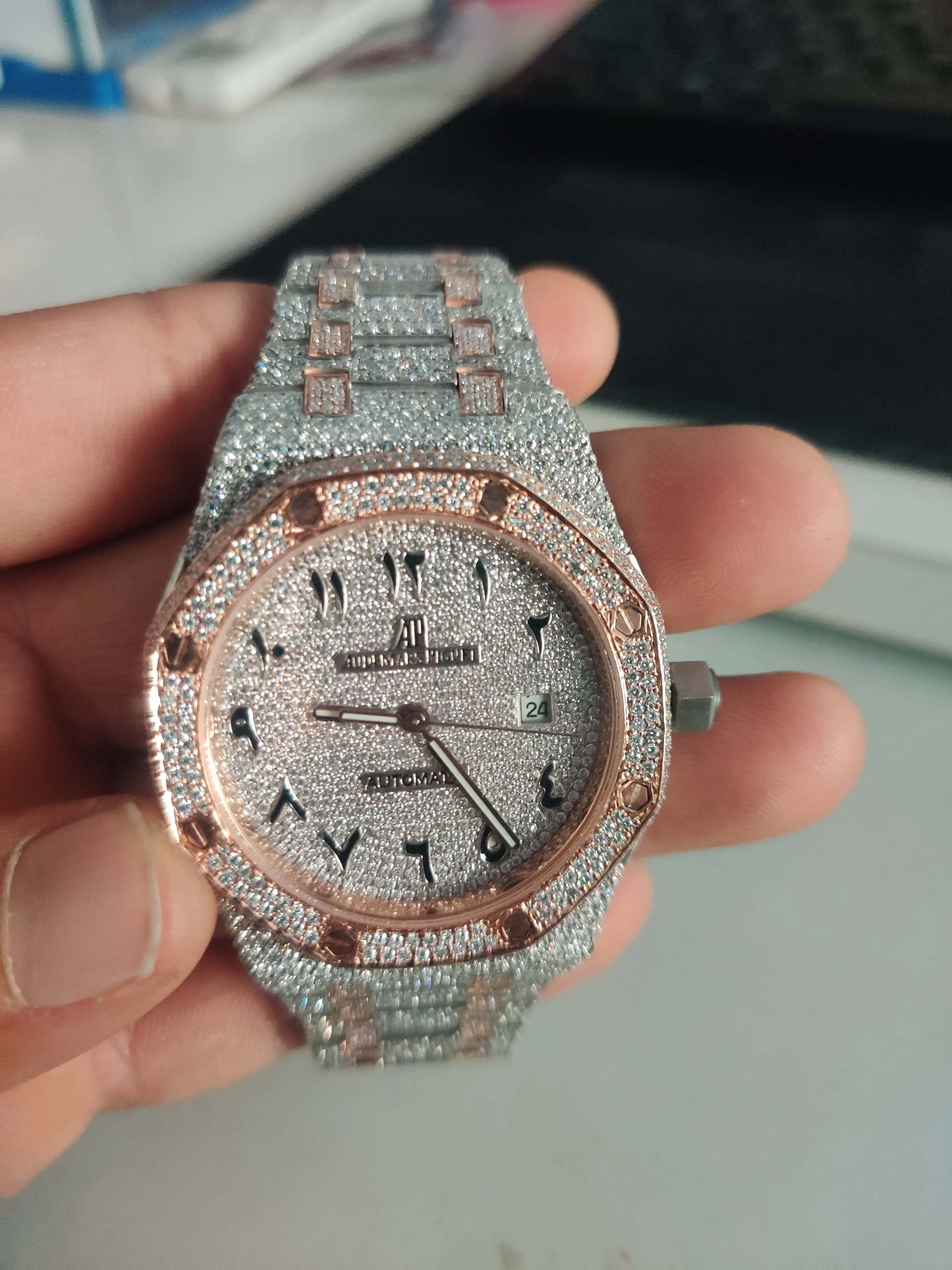 MOISSANITE AP WATCH | AUDEMARS PIGUET ROYALOAK BUSTDOWN Handmade | W 265