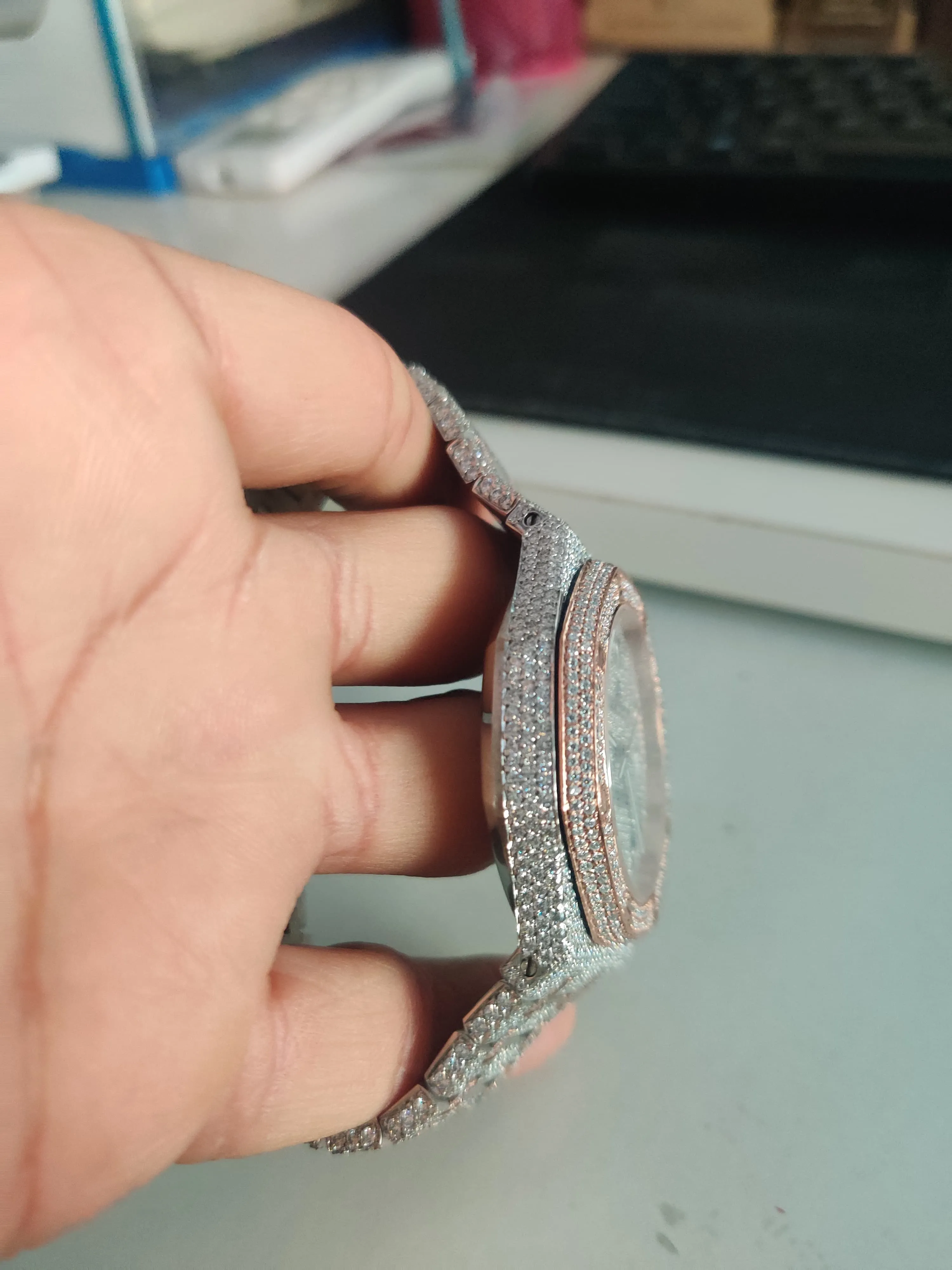 MOISSANITE AP WATCH | AUDEMARS PIGUET ROYALOAK BUSTDOWN Handmade | W 265