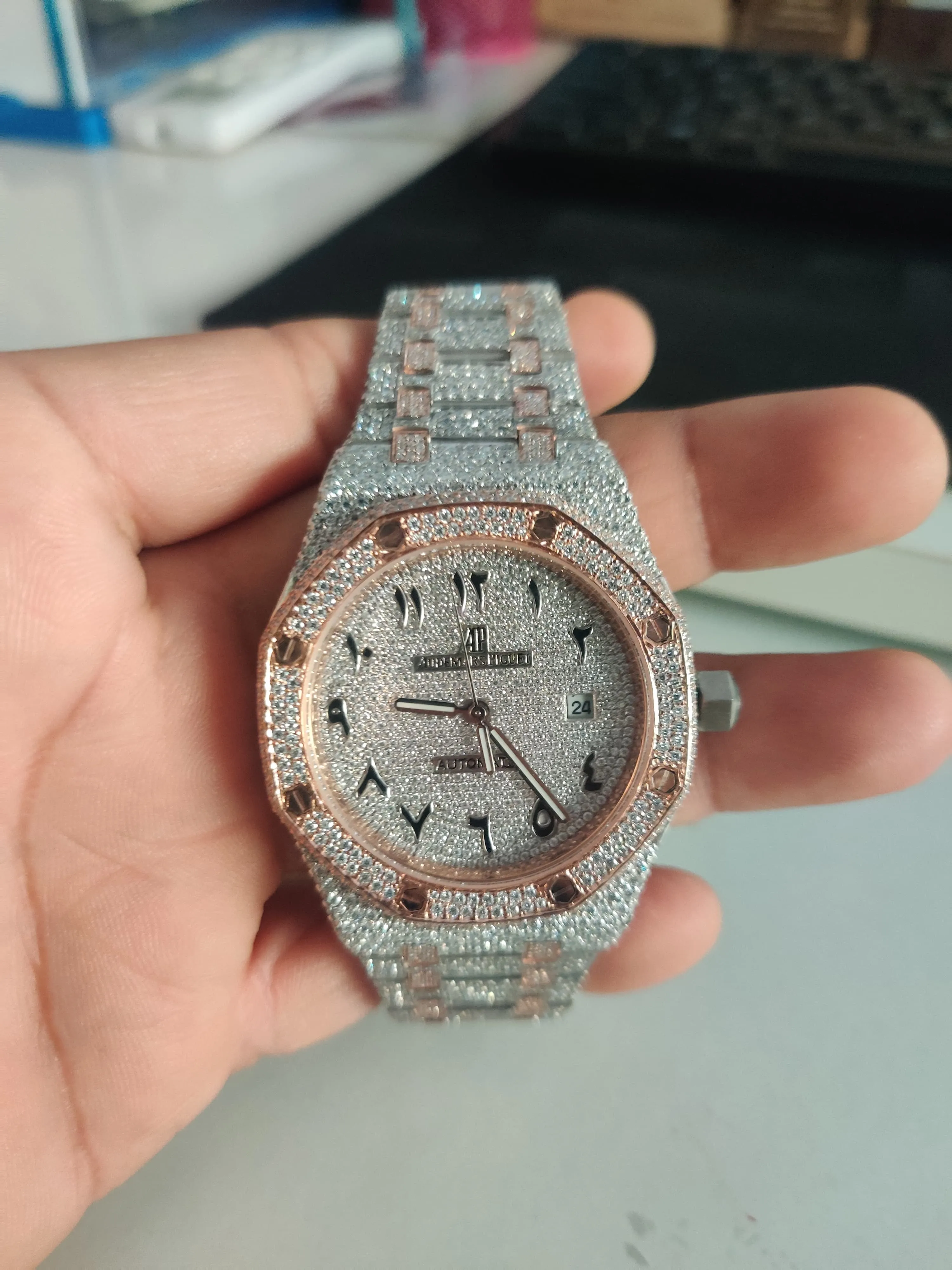 MOISSANITE AP WATCH | AUDEMARS PIGUET ROYALOAK BUSTDOWN Handmade | W 265