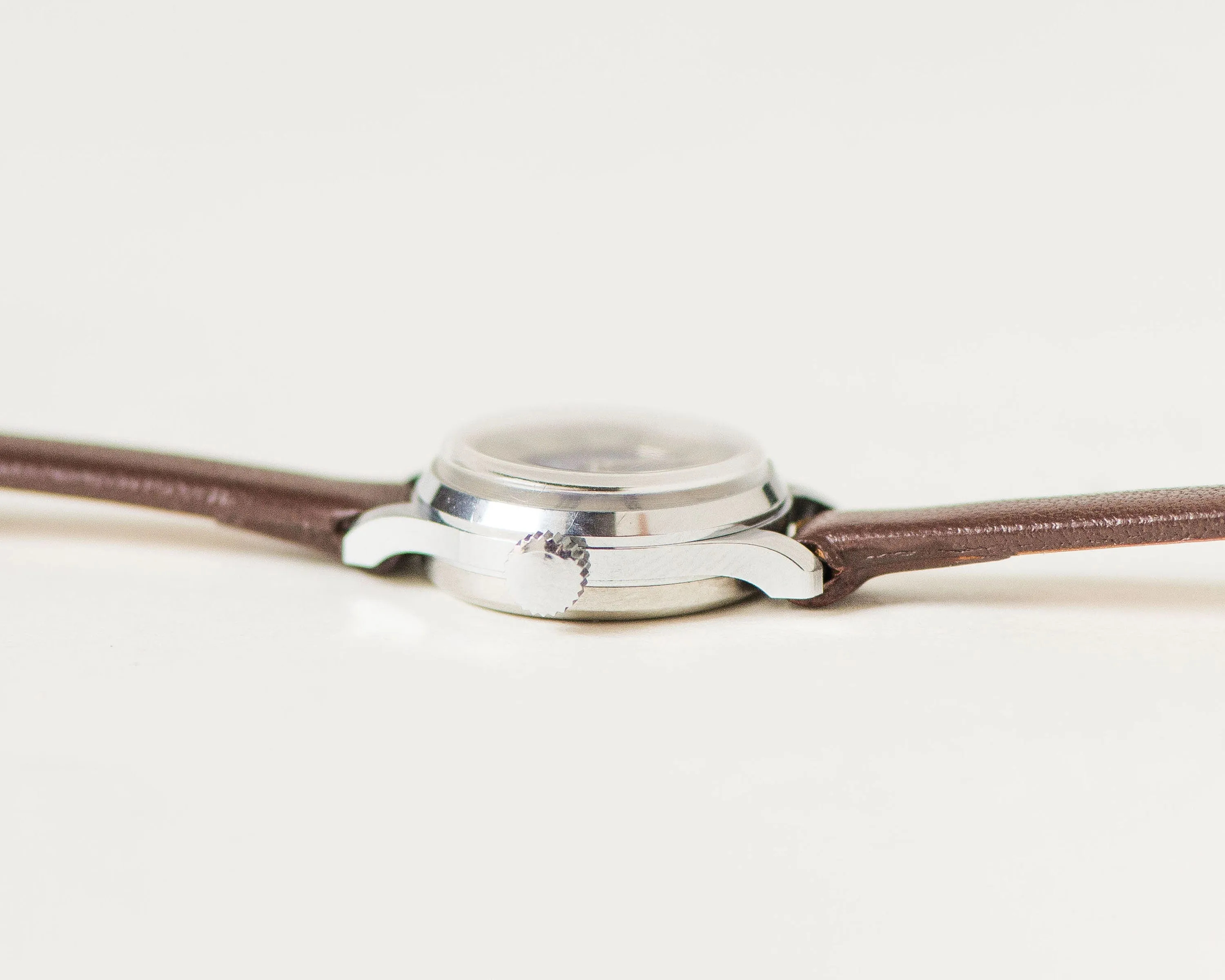 Navy Blue Women Watch Sekonda, Vintage Wristwatch Roman Numerals, Women's Watch Silver Shade Gift Mint Condition, New Genuine Leather Strap