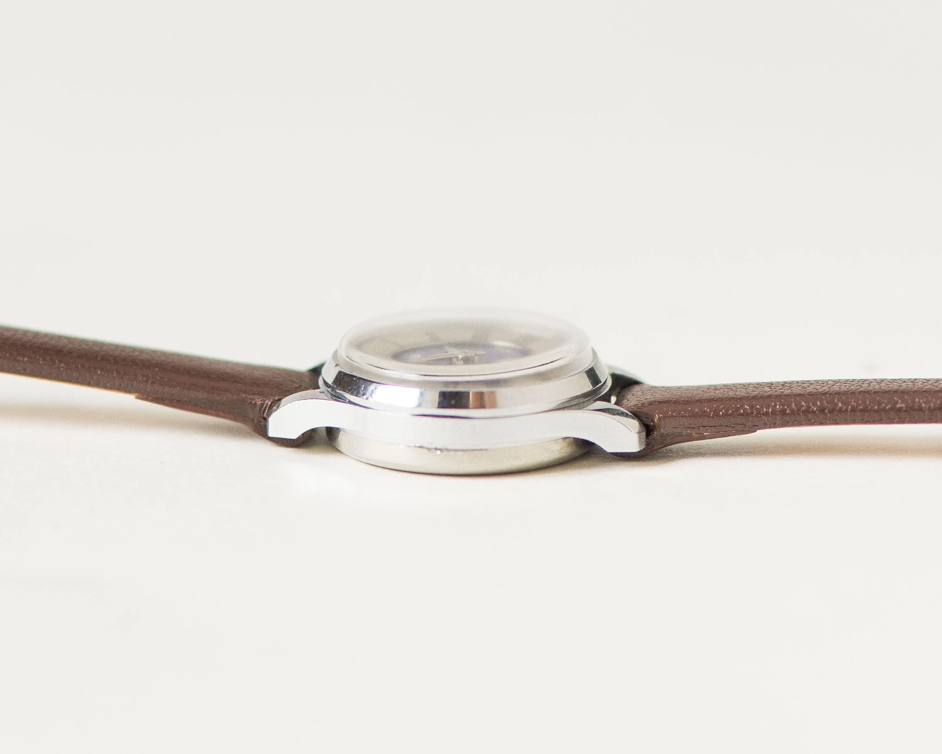 Navy Blue Women Watch Sekonda, Vintage Wristwatch Roman Numerals, Women's Watch Silver Shade Gift Mint Condition, New Genuine Leather Strap
