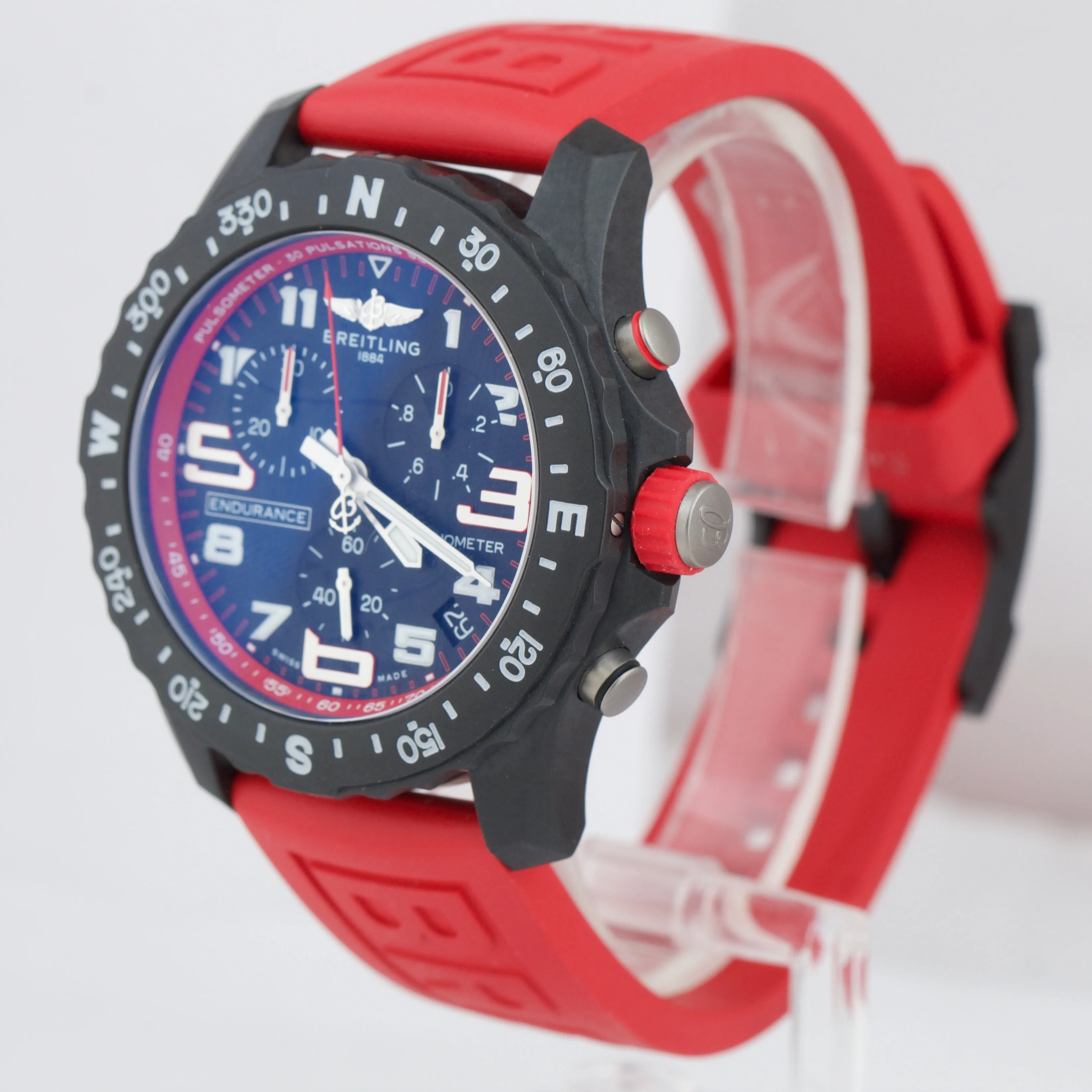 NEW 2022 Breitling Endurance Pro Breitlight Red Quartz X82310 44mm Black Watch