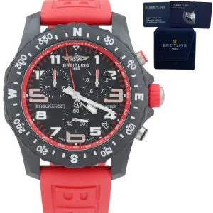 NEW 2022 Breitling Endurance Pro Breitlight Red Quartz X82310 44mm Black Watch