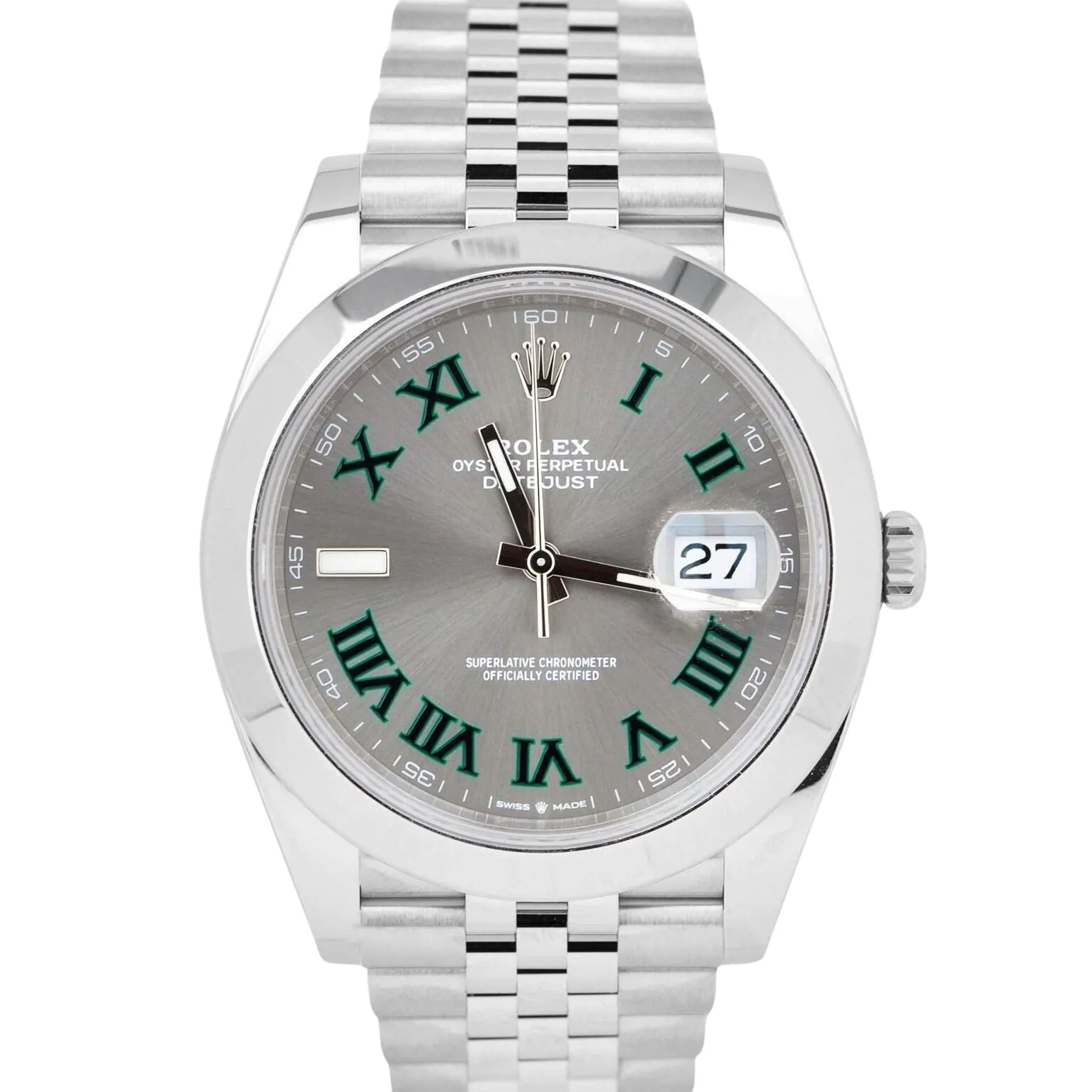 NEW JAN 2024 PAPERS Rolex DateJust 41 WIMBLEDON Steel 41mm JUBILEE 126300 BOX