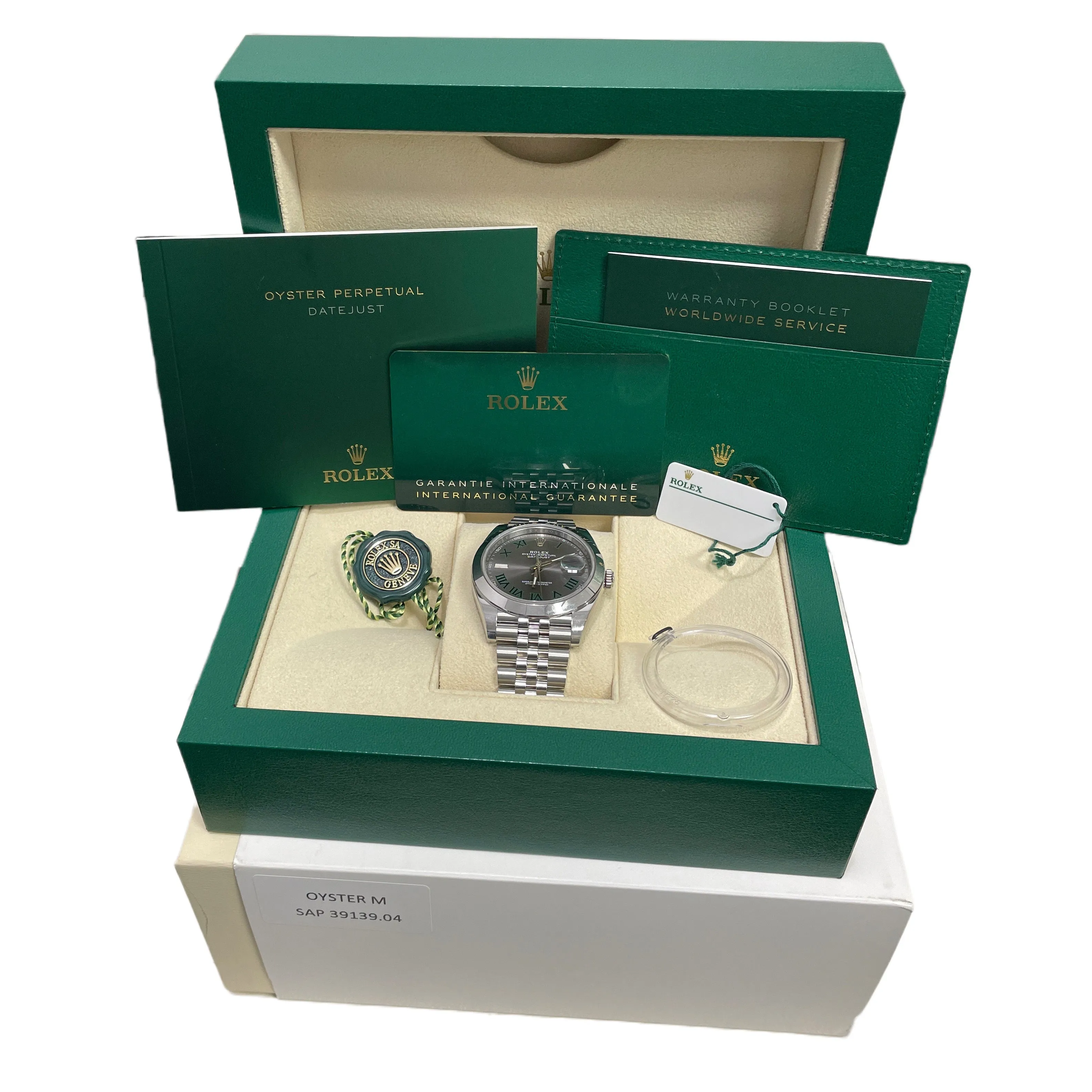 NEW JAN 2024 PAPERS Rolex DateJust 41 WIMBLEDON Steel 41mm JUBILEE 126300 BOX