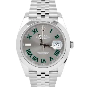 NEW JAN 2024 PAPERS Rolex DateJust 41 WIMBLEDON Steel 41mm JUBILEE 126300 BOX