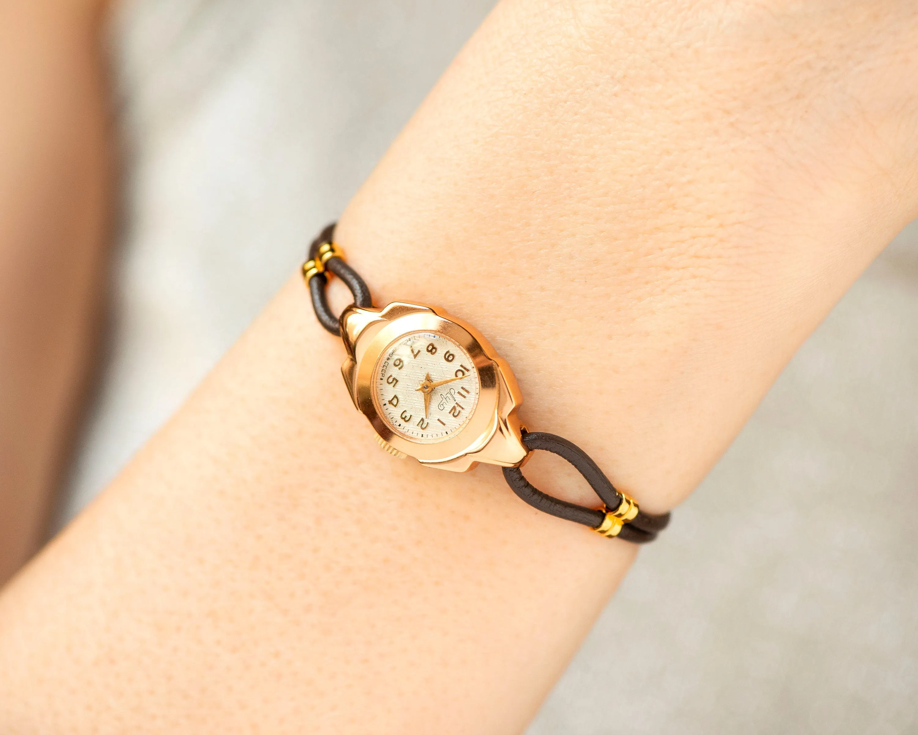 New old stock cocktail watch for women Ray, dainty evening watch for women vintage, gold shade timepiece rare watch jewelry women gift wife