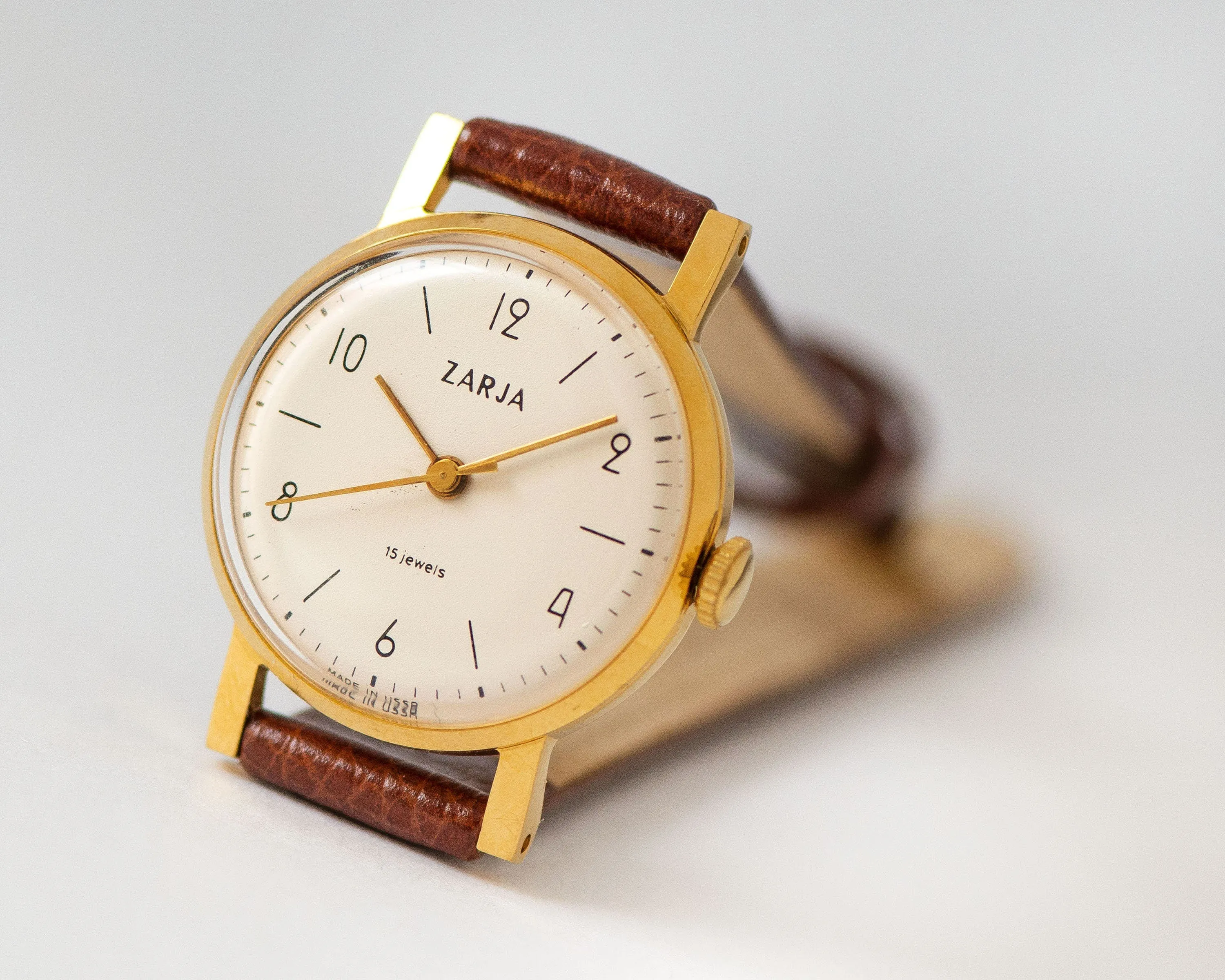 New old stock women watch Dawn gold plated, women wristwatch classic vintage gift, dress watch for women business, new genuine leather strap
