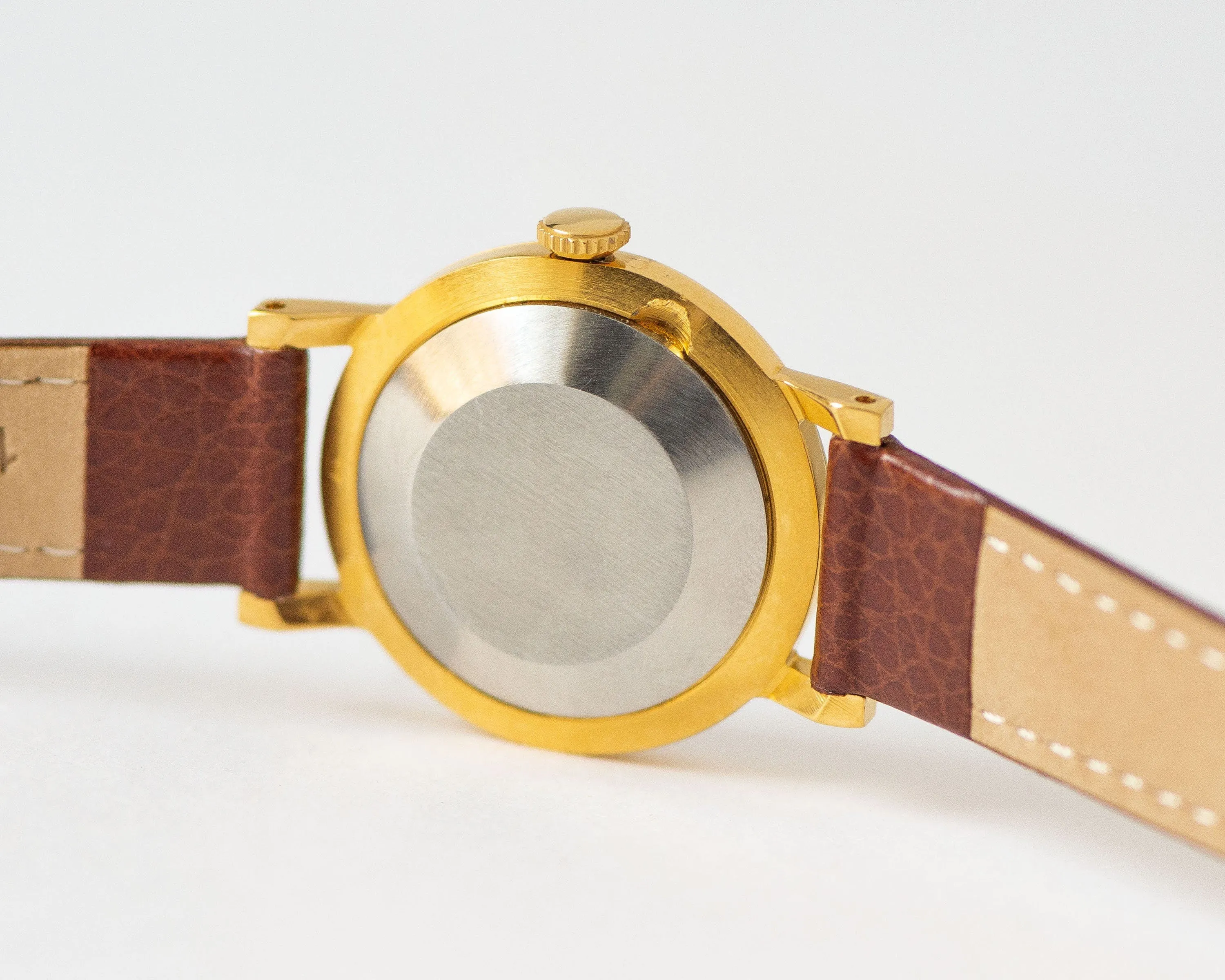 New old stock women watch Dawn gold plated, women wristwatch classic vintage gift, dress watch for women business, new genuine leather strap