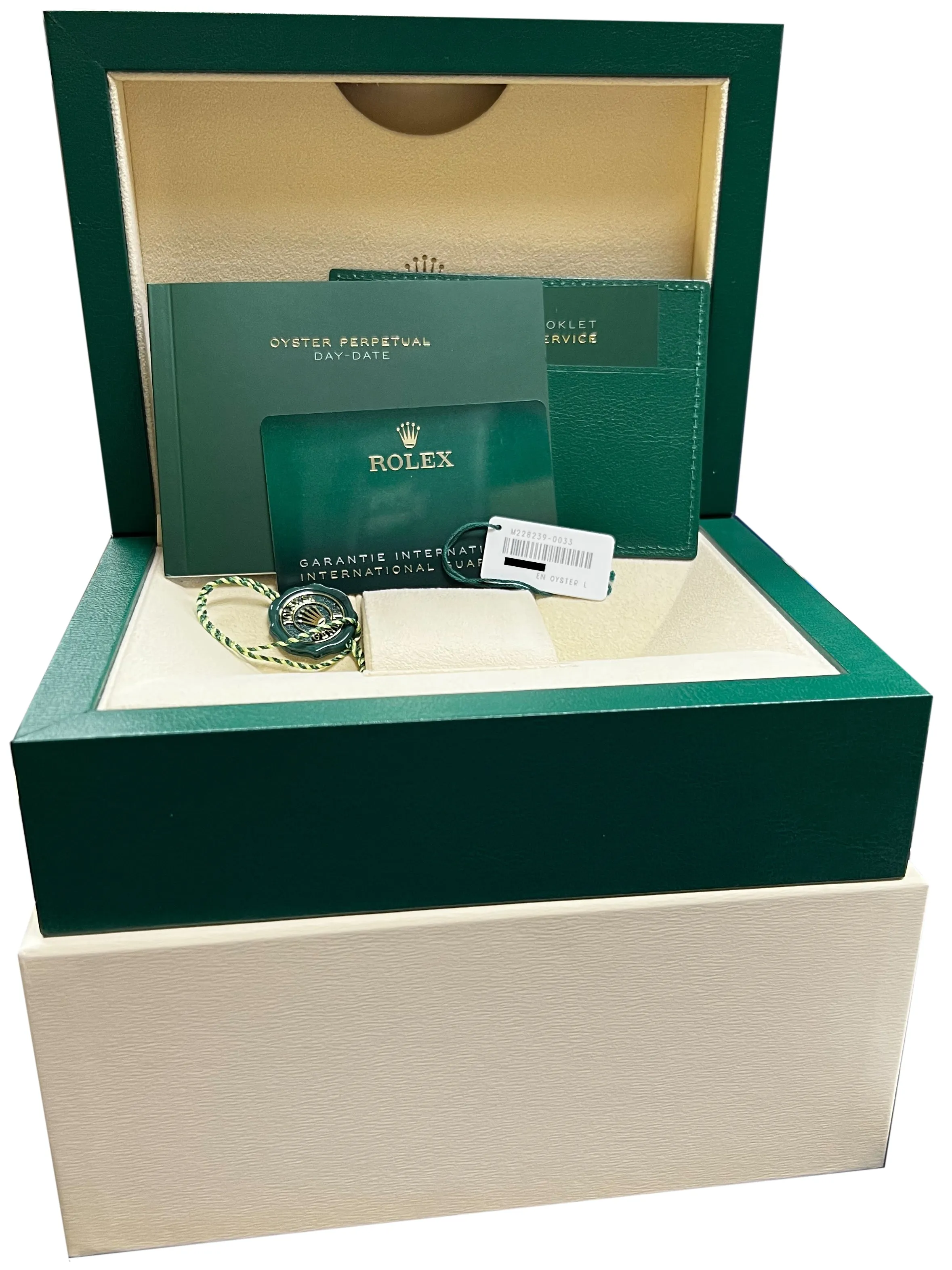 NEW SEPT 2022 Rolex Day-Date 40mm OLIVE Green President 18K White Gold 228239