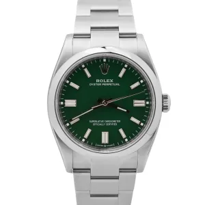 NEW UNWORN Rolex Oyster Perpetual 36mm PAPERS Green Stainless Steel 126000 B P