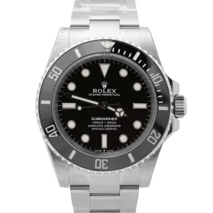 NEW UNWORN Rolex Submariner No-Date PAPERS 41mm Black Stainless 124060 LN B P
