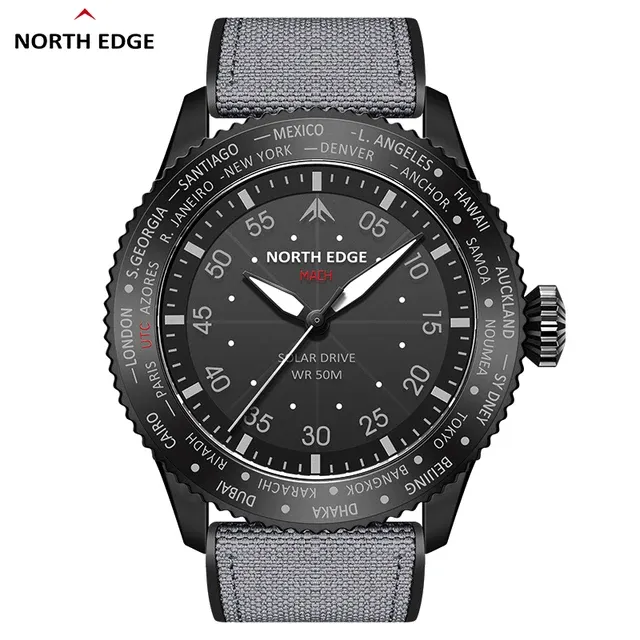 North Edge MACH Men's Men's Solar Quartz Watch｜Luminous Waterproof - Long Life