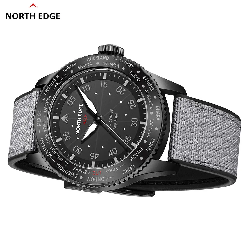 North Edge MACH Men's Men's Solar Quartz Watch｜Luminous Waterproof - Long Life