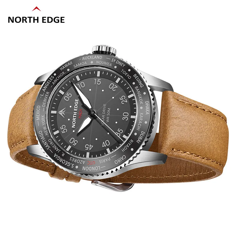 North Edge MACH Men's Men's Solar Quartz Watch｜Luminous Waterproof - Long Life