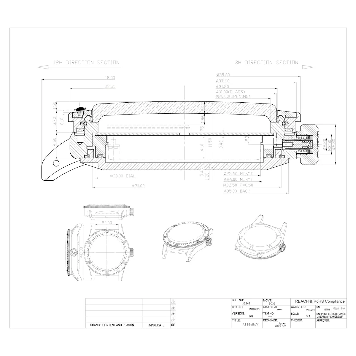 Ocean-Scout Dive Watch - Ice White