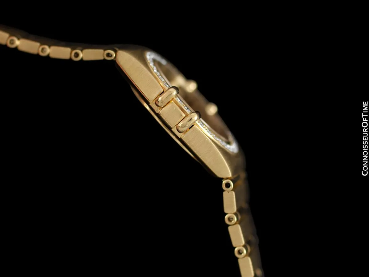 Omega Ladies Constellation Bracelet Watch - 18K Gold & Original Omega Factory Set Diamonds