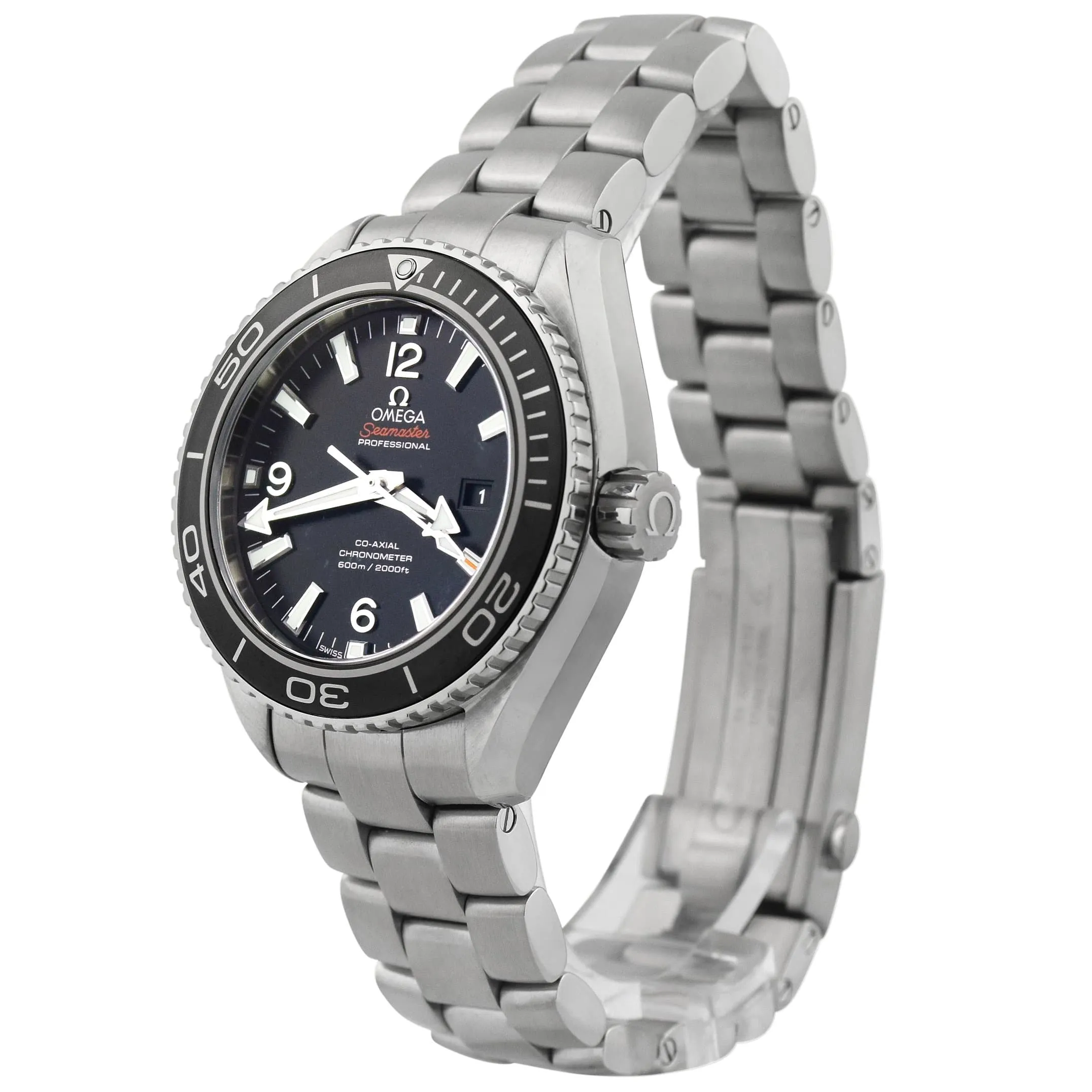 Omega Men's Seamasater Planet Ocean Stainless Steel 37.50mm Black Stick & Arabic Dial Watch Reference #: 232.30.38.20.01.001