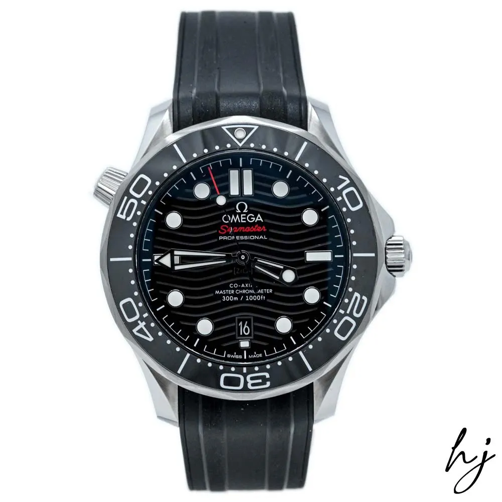 Omega Men's Seamaster Stainless Steel 42mm Black Wave Dial Watch Reference #: 210.32.42.20.01.001