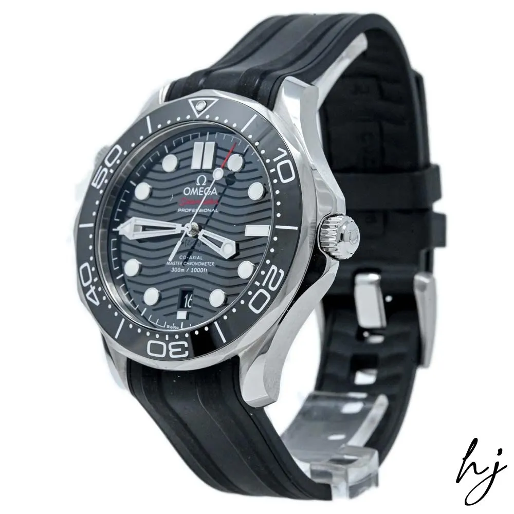 Omega Men's Seamaster Stainless Steel 42mm Black Wave Dial Watch Reference #: 210.32.42.20.01.001