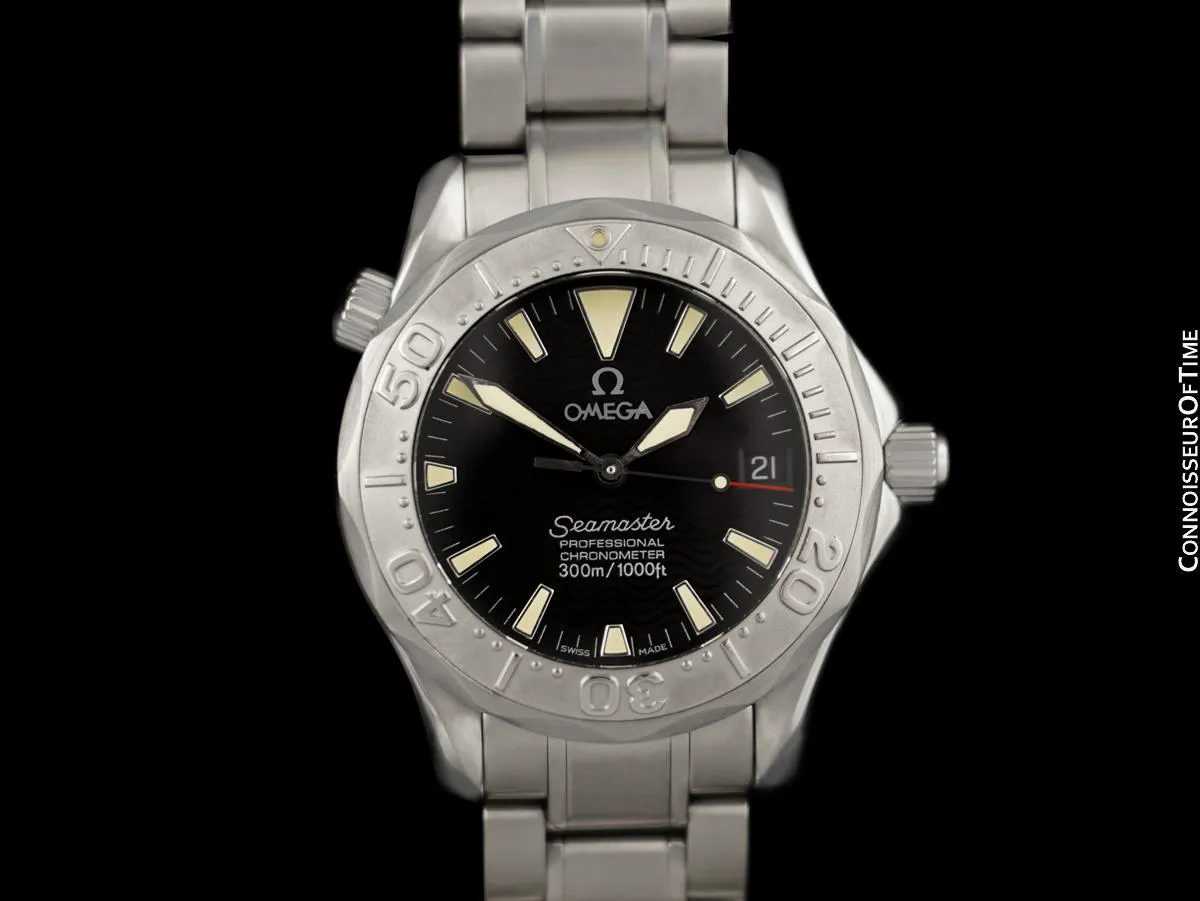 Omega Seamaster 300M Professional Diver Mens Midsize Automatic Chronometer Watch 2236.50 - Stainless Steel & 18K White Gold