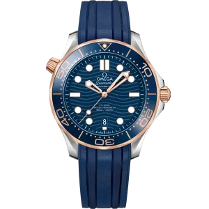 Omega Seamaster Diver 300M 42 mm, steel - Sedna™ gold on rubber strap
