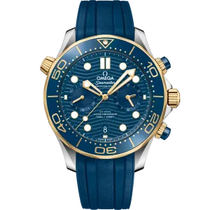 Omega Seamaster Diver 300M 44 mm, steel - yellow gold on rubber strap