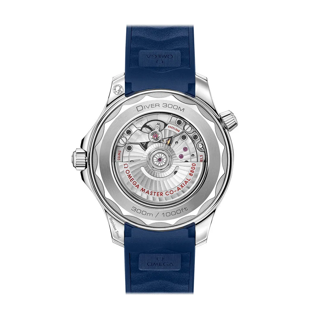 OMEGA Seamaster Diver 300m Co-Axial Master Chronometer 42mm with Blue Rubber Strap