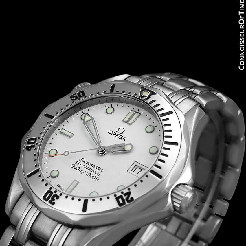 Omega Seamaster Midsize 300M White (James Bond Style) Professional Divers Watch, Stainless Steel - 2562.20.00