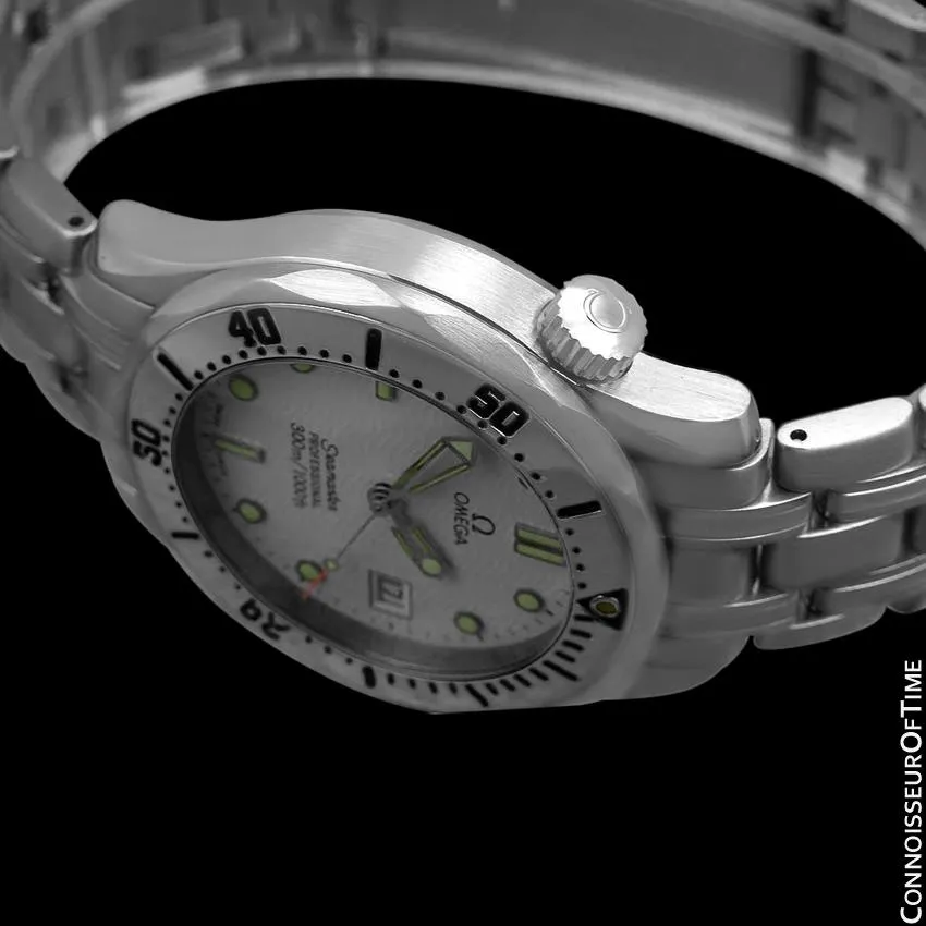Omega Seamaster Midsize 300M White (James Bond Style) Professional Divers Watch, Stainless Steel - 2562.20.00