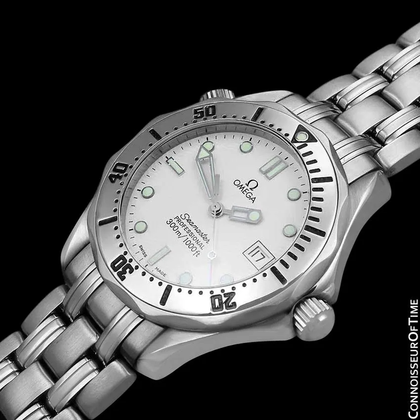 Omega Seamaster Midsize 300M White (James Bond Style) Professional Divers Watch, Stainless Steel - 2562.20.00