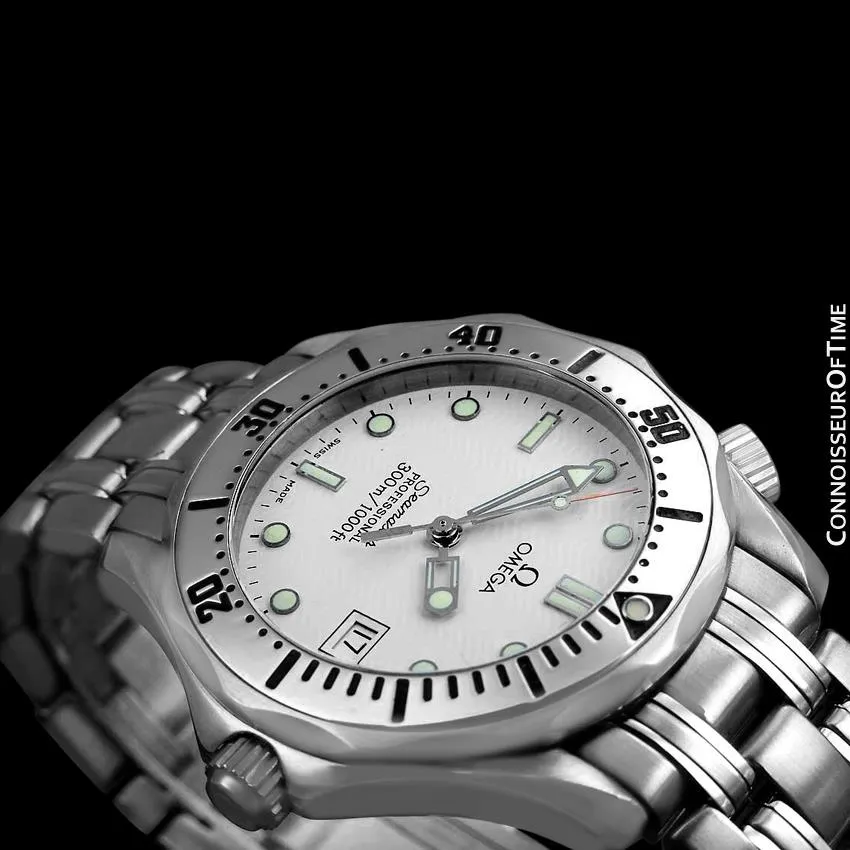 Omega Seamaster Midsize 300M White (James Bond Style) Professional Divers Watch, Stainless Steel - 2562.20.00