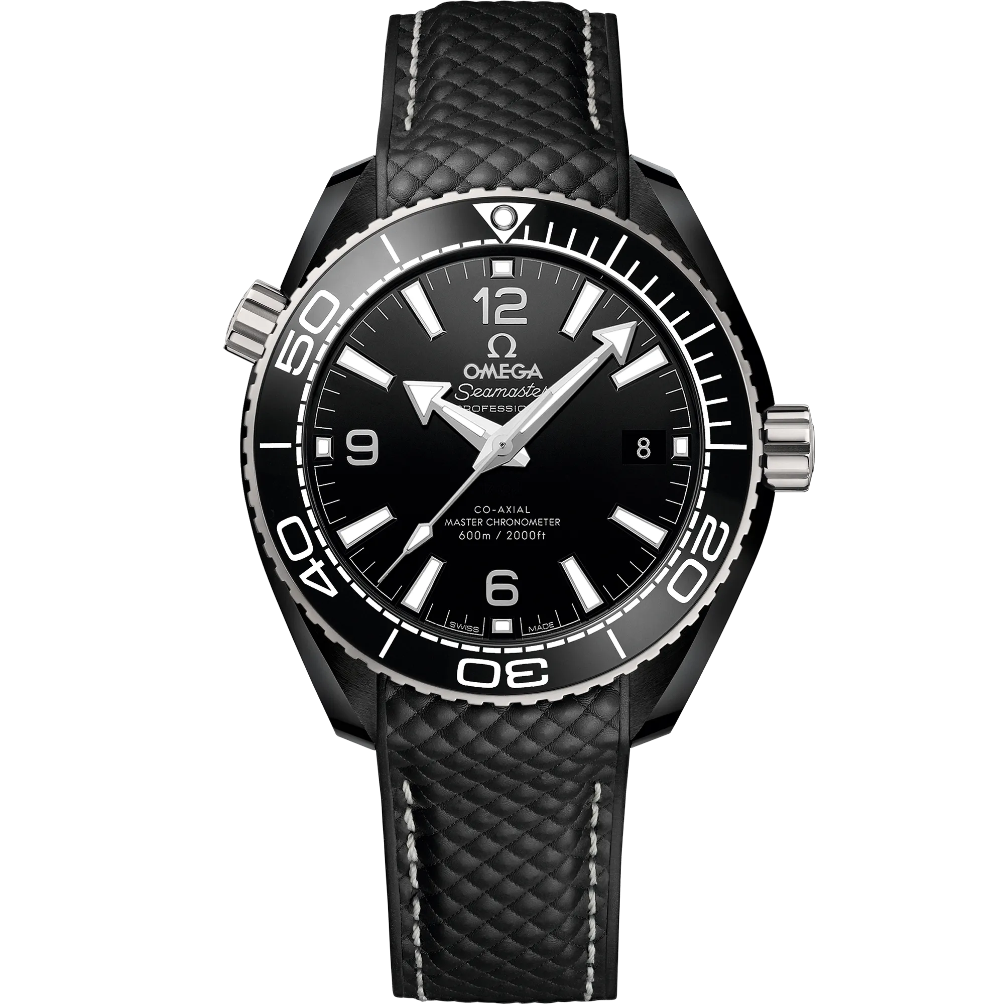 Omega Seamaster Planet Ocean 600M 39.5 mm, black ceramic on rubber strap
