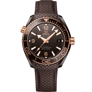 Omega Seamaster Planet Ocean 600M 39.5 mm, brown ceramic on rubber strap
