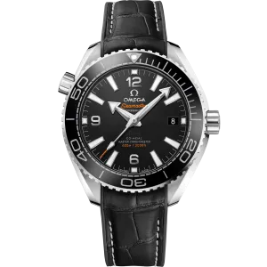 Omega Seamaster Planet Ocean 600M 39.5 mm, steel on leather strap with rubber lining