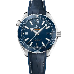 Omega Seamaster Planet Ocean 600M 39.5 mm, steel on leather strap with rubber lining