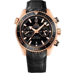 Omega Seamaster Planet Ocean 600M 45.5 mm, red gold on leather strap