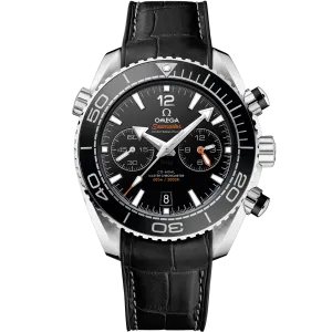Omega Seamaster Planet Ocean 600M 45.5 mm, steel on leather strap with rubber lining