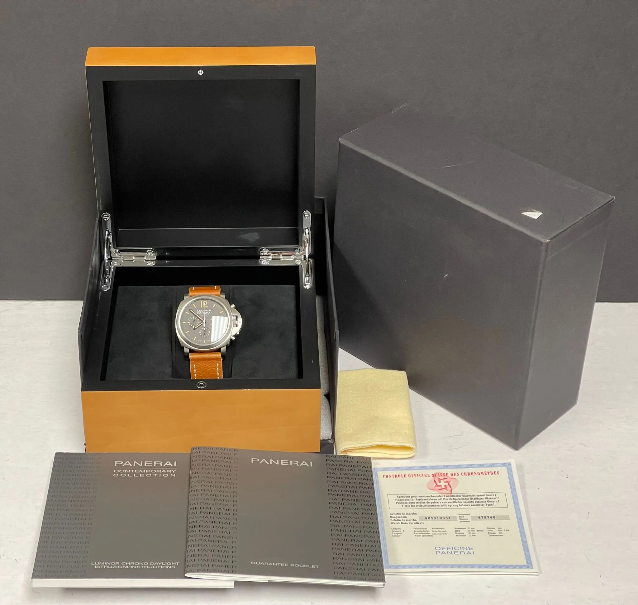 Panerai Luminor Daylight Chronograph PAM00356 Black Dial Automatic Men's Watch