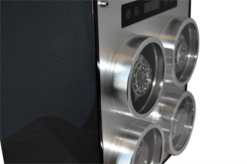 Pangaea Q700 Quad Metal Watch Winder with Cover (Carbon Fiber)