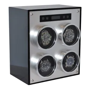 Pangaea Q700 Quad Metal Watch Winder with Cover (Carbon Fiber)