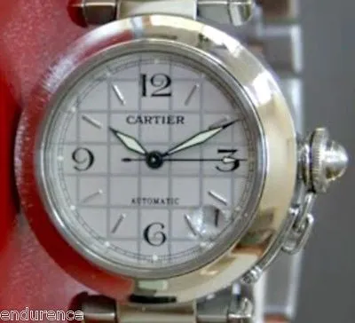 PASHA CARTIER AUTO MENS STAINLESS STEEL WATCH REF 2324